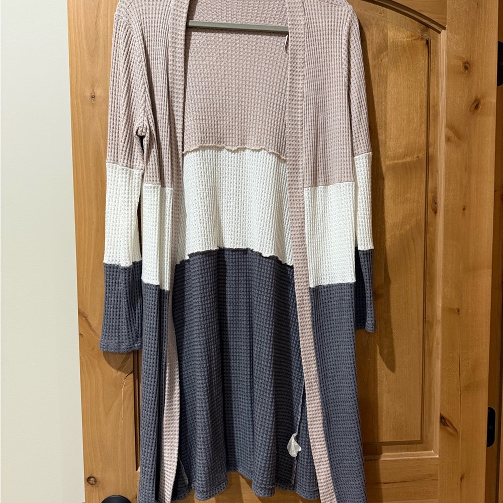 Elegant Colorblock Open Cardigan